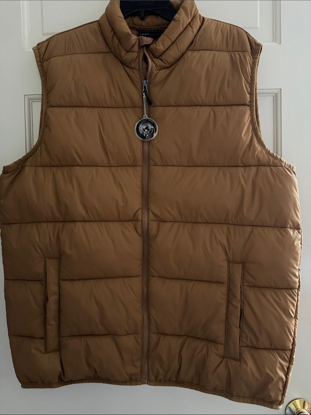Swiss Tech Quilted Puffer Vest in Brown